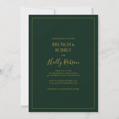 Simple Christmas | Green Brunch and Bubbly Shower Invitations