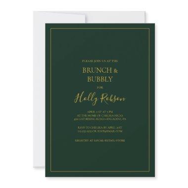 Simple Christmas | Green Brunch and Bubbly Shower Invitations