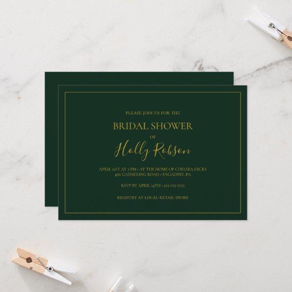 Simple Christmas | Green Horizontal Bridal Shower Invitations