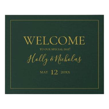 Simple Christmas | Green Welcome Faux Canvas Print