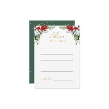 Simple Classic Christmas Wedding Advice Card