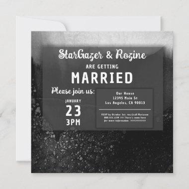 Simple Classy Elegant Black and White Wedding Invitations