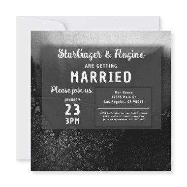 Simple Classy Elegant Black and White Wedding Invitations