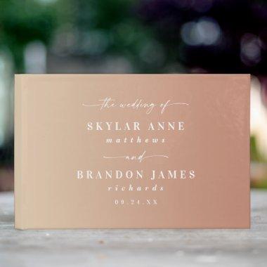 Simple Clay Terra Cotta & Yellow Ombre Wedding Guest Book