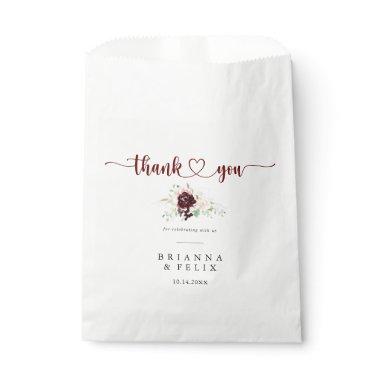 Simple Colorful Classic Floral Thank You Wedding Favor Bag