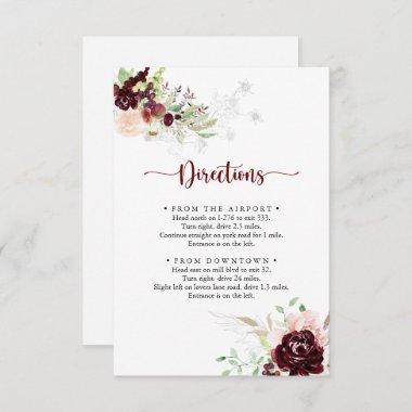 Simple Colorful Classic Floral Wedding Directions Enclosure Invitations