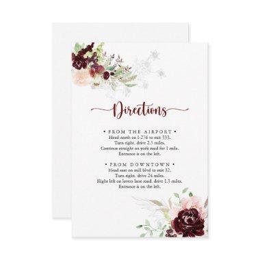 Simple Colorful Classic Floral Wedding Directions Enclosure Invitations