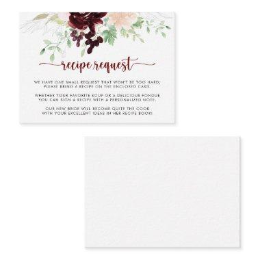 Simple Colorful Classic Wedding Recipe Request  Enclosure Invitations