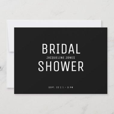Simple Contemporary B/W Bridal Shower Invitations