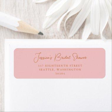 Simple Cute Pink Bridal Shower Return Address Label