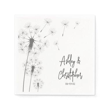 Simple Dandelion Wedding Party Napkins