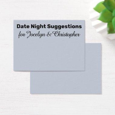 Simple Date Night Suggestions Dusty Blue Invitations