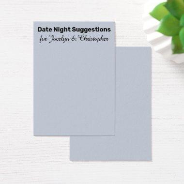 Simple Date Night Suggestions Dusty Blue Invitations