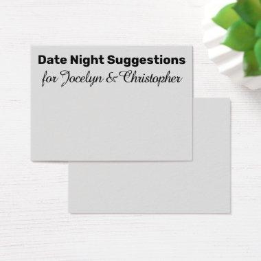 Simple Date Night Suggestions Light Gray Invitations