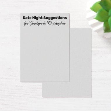 Simple Date Night Suggestions Light Gray Invitations