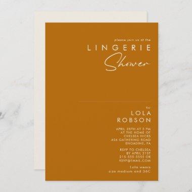 Simple Desert | Burnt Orange Lingerie Shower Invitations