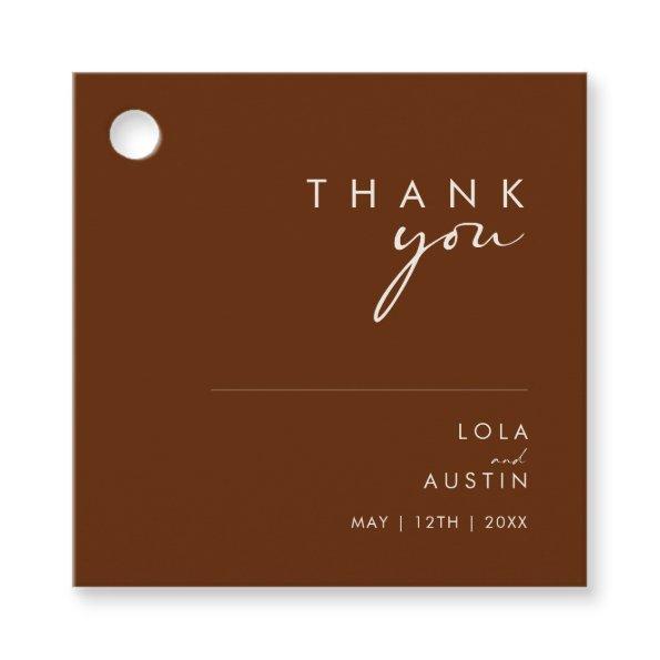 Simple Desert | Dark Cinnamon Thank You Favor Tags
