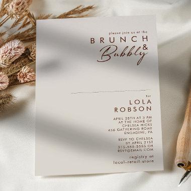 Simple Desert | Natural White Brunch & Bubbly Invitations