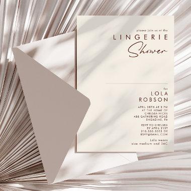 Simple Desert | Natural White Lingerie Shower Invitations