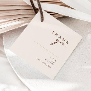 Simple Desert | Natural White Thank You Favor Tags