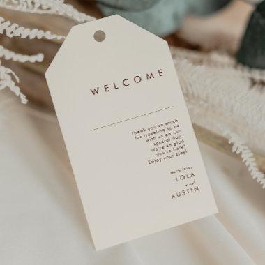 Simple Desert | Natural White Wedding Welcome Gift Tags