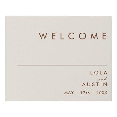 Simple Desert | Natural White Welcome Faux Canvas Print