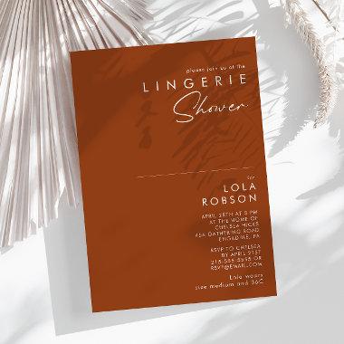 Simple Desert | Terracotta Lingerie Shower Invitations