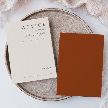 Simple Desert | Terracotta Wedding Advice Card