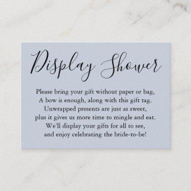 Simple Display Bridal Shower Light Dusty Blue Enclosure Invitations