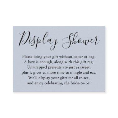 Simple Display Bridal Shower Light Dusty Blue Enclosure Invitations