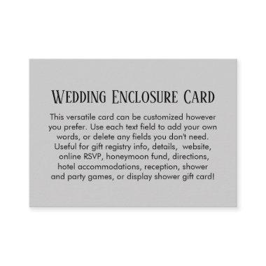 Simple DIY Custom Wedding Pale Gray Enclosure