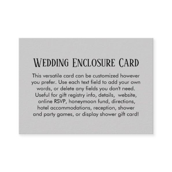 Simple DIY Custom Wedding Pale Gray Enclosure