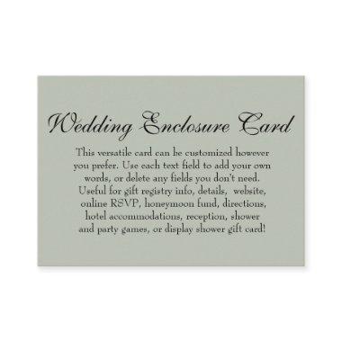 Simple DIY Custom Wedding Versatile Sage Green Enclosure Invitations