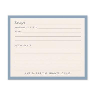 Simple Dusty Blue Border Personalized Recipe