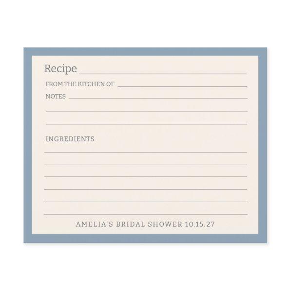 Simple Dusty Blue Border Personalized Recipe
