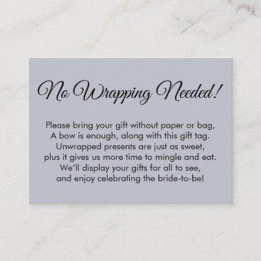Simple Dusty Blue No Wrapping Needed Bridal Shower Enclosure Invitations