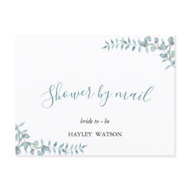 Simple Dusty Blue Watercolor Bridal Shower By Mail Invitation PostInvitations