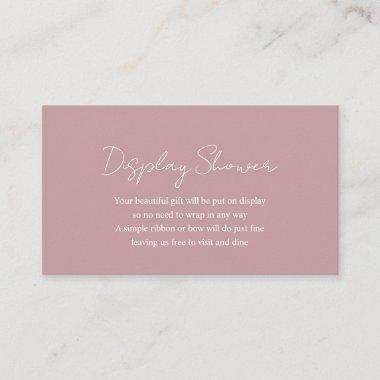 Simple Dusty Rose Pink Modern Display Baby Shower Enclosure Invitations