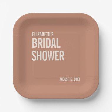 Simple Dusty Terracotta Typography  Paper Plates