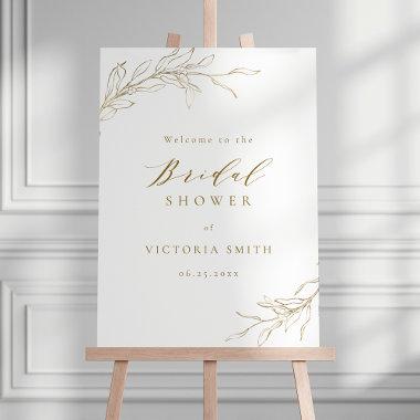 Simple elegance botanical bridal shower welcome foam board