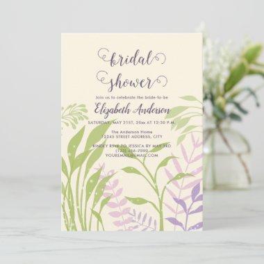 Simple Elegant Botanical Floral Art Bridal Shower Invitations