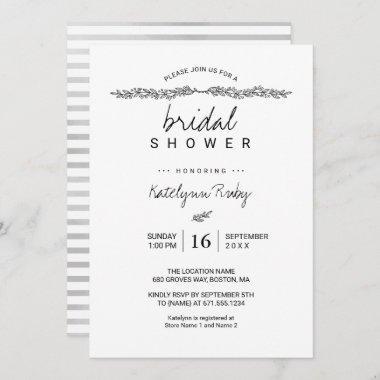 Simple Elegant Bridal Shower Invitations