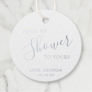 Simple Elegant Bridal Shower Silver Foil Favor Tags