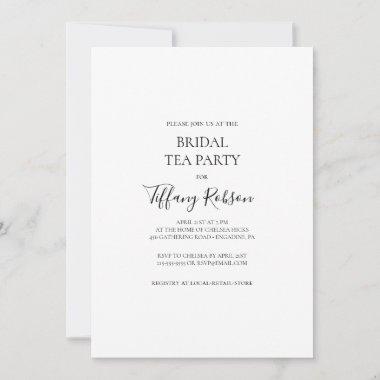 Simple Elegant Bridal Tea Party Invitations