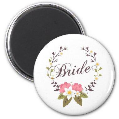 Simple & Elegant Bride Floral Wreath | Magnet
