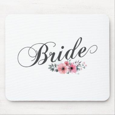 Simple & Elegant Bride Pink Floral | Mousepad