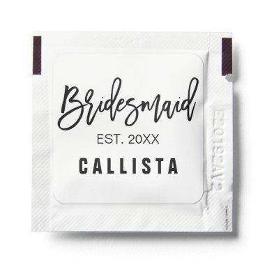 Simple Elegant Bridesmaid Typography Wedding Hand Sanitizer Packet