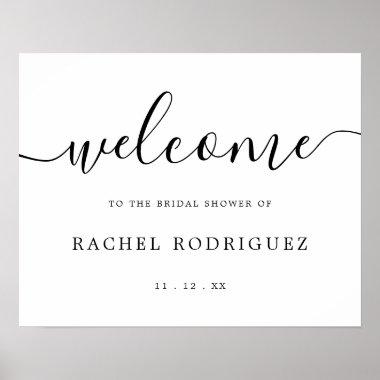 Simple Elegant Calligraphy Bridal Shower Welcome Poster