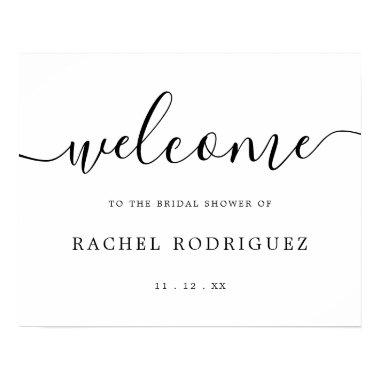 Simple Elegant Calligraphy Bridal Shower Welcome Poster