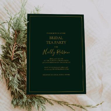 Simple Elegant Christmas | Green Bridal Tea Party Invitations